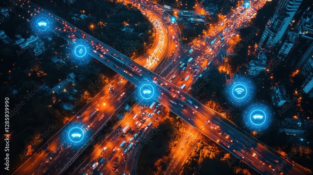 Futuristic Road Transport with AI Navigation. Futuristic Road Transport with AI Navigation.