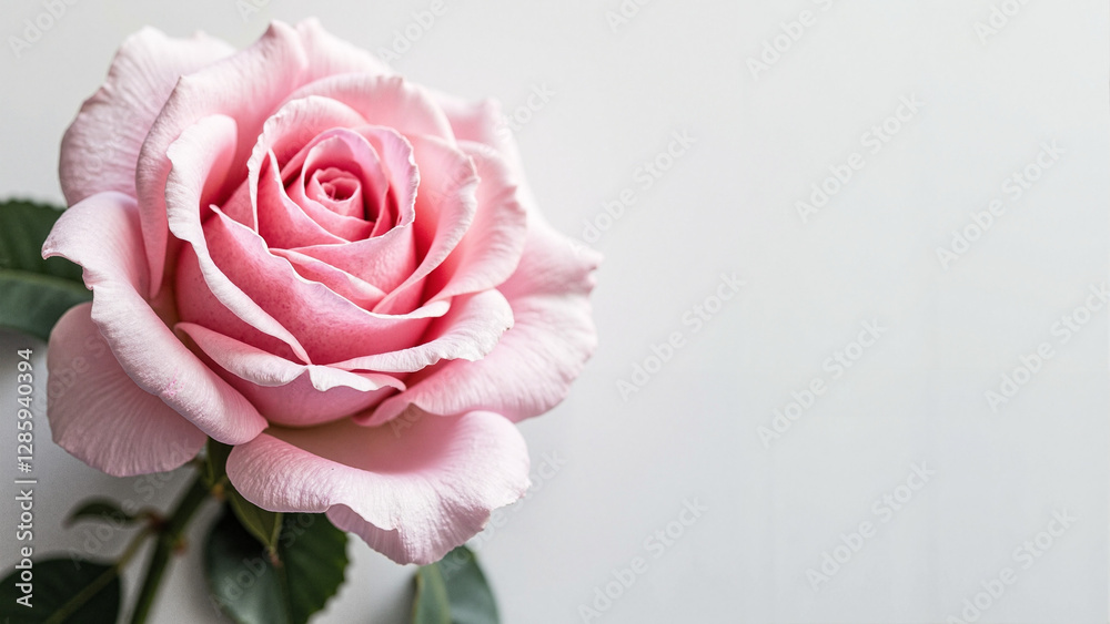 Elegant Pink Rose on White: Perfect for Wedding Invitations, Valentine's Day Cards, and Mother's Day Promotions Elegant Pink Rose on White: Perfect for Wedding Invitations, Valentine's Day Cards, and Mother's Day Promotions