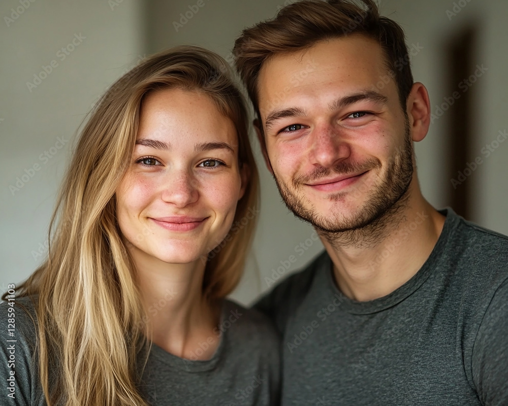 A couple hugging each other on a white background A couple hugging each other on a white background