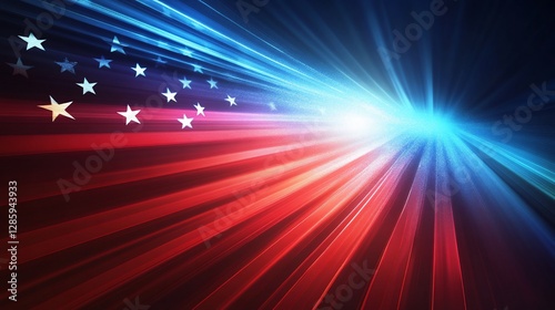 Patriotic American themed background with stars and stripes effect