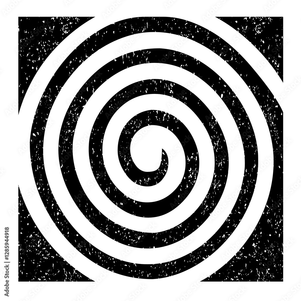 Naklejka premium black and white spiral
