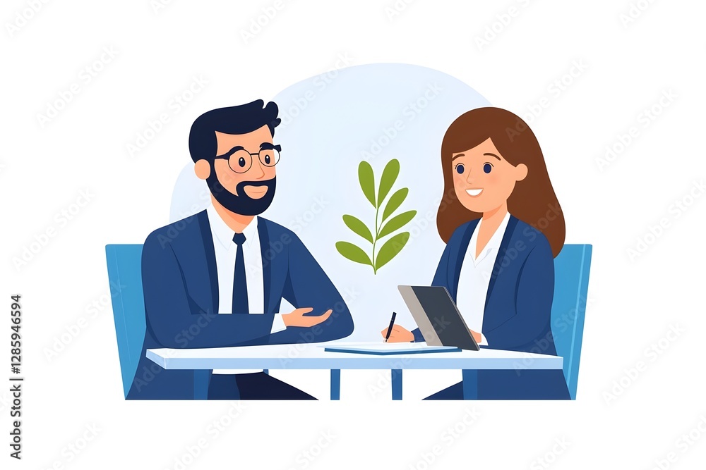 A man and a woman are sitting at a table, with the man wearing a tie A man and a woman are sitting at a table, with the man wearing a tie
