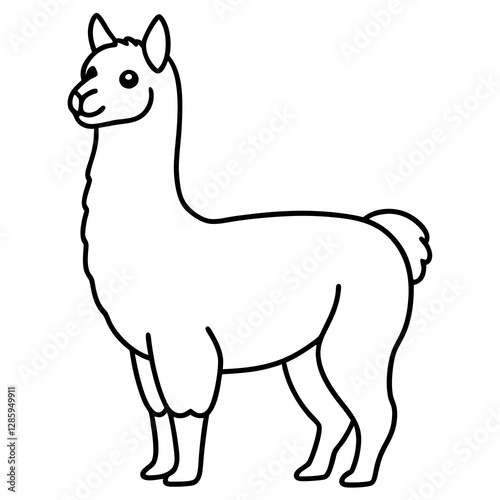 Elegant Alpaca Vector Art