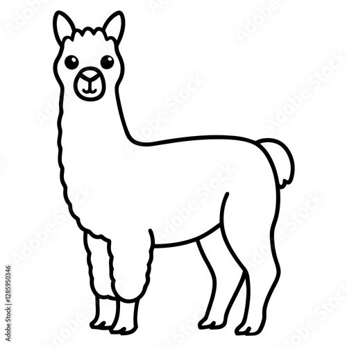 Elegant Alpaca Vector Art