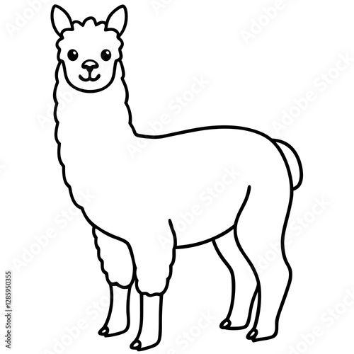 Elegant Alpaca Vector Art