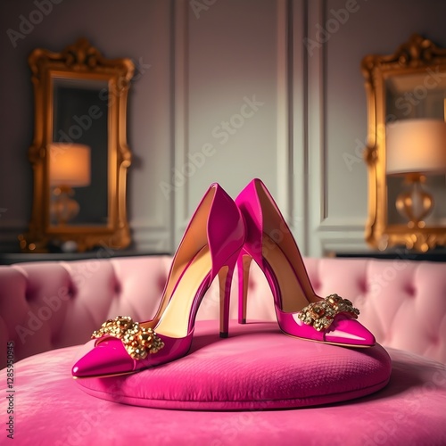 tacones altos rosados
