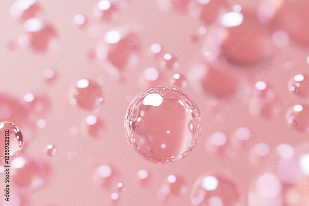 Bubbles floating gracefully in soft pink hues create a serene atmosphere of tranquility and beauty. Generative AI Bubbles floating gracefully in soft pink hues create a serene atmosphere of tranquility and beauty. Generative AI