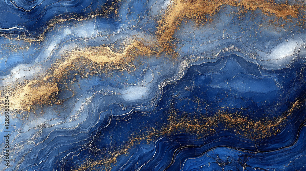 Fototapeta premium royal blue and silver marble