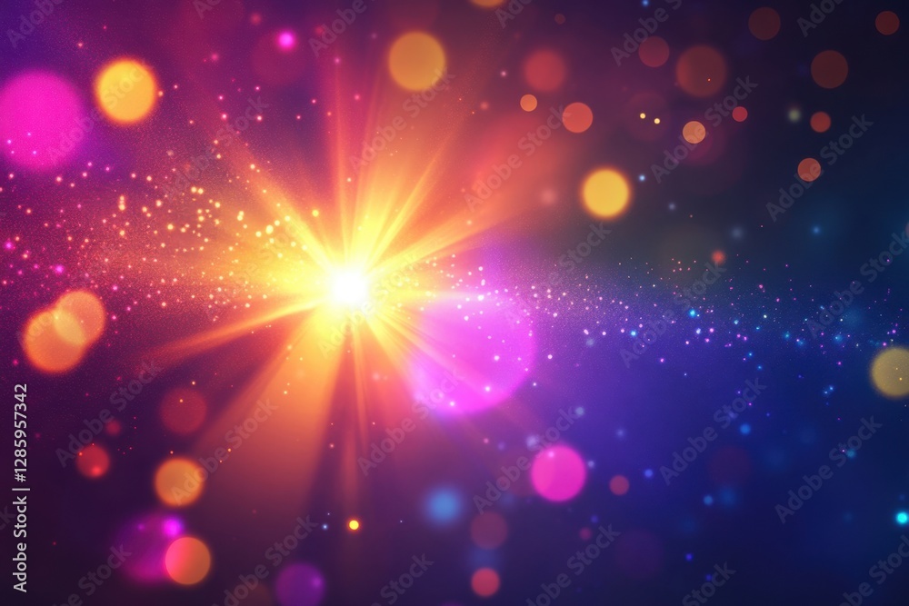 Radiant burst of colors in a mesmerizing cosmic celebration of light and energy during a starry night. Generative AI Radiant burst of colors in a mesmerizing cosmic celebration of light and energy during a starry night. Generative AI