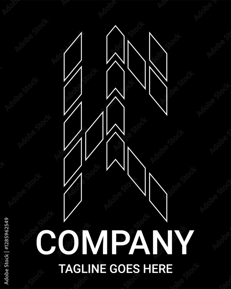 Fototapeta premium Outline logo letter 'k' small arrow style. Suitable for t-shirts, construction, gamers, sports, baseball, basketball, etc. Logo Outline of Building Style Arrows. Lowercase logo.
