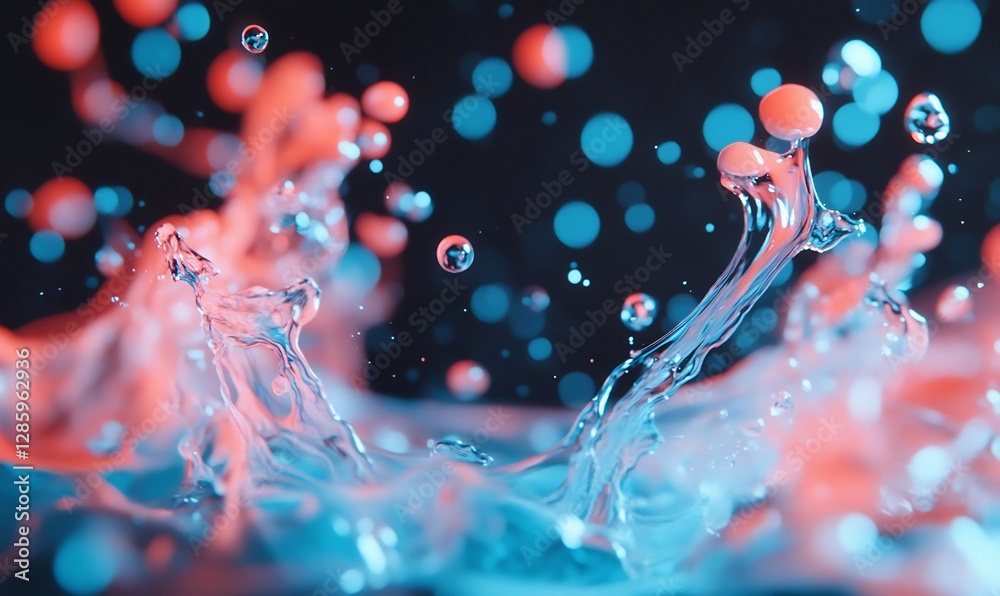 Colorful liquid splash, abstract art Colorful liquid splash, abstract art