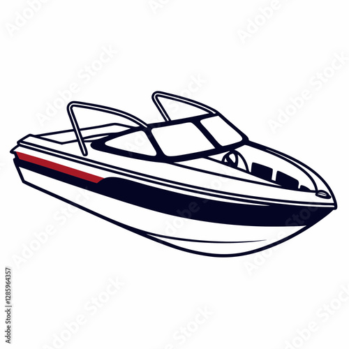 boat on white background