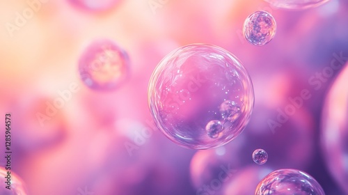 Wallpaper Mural Floating translucent spheres with soft colors in an artistic scene Torontodigital.ca