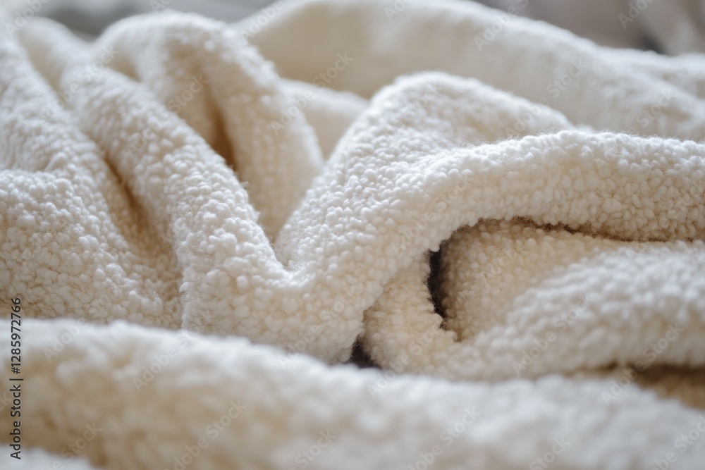 A close-up shot of a cozy blanket on a bed, perfect for home decor or textile-related projects