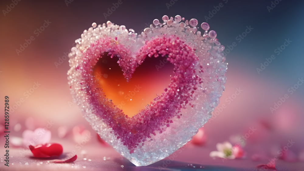 Fototapeta premium Heart shape for Love concept, Valentine's Day concepts. love symbol, concept for Valentine's Day, wedding etc. Heart elements for love concept design. AI generated image