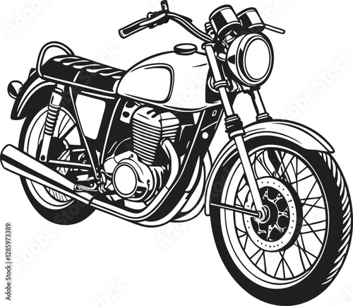 Silhouette of Vintage motorcycle illustration