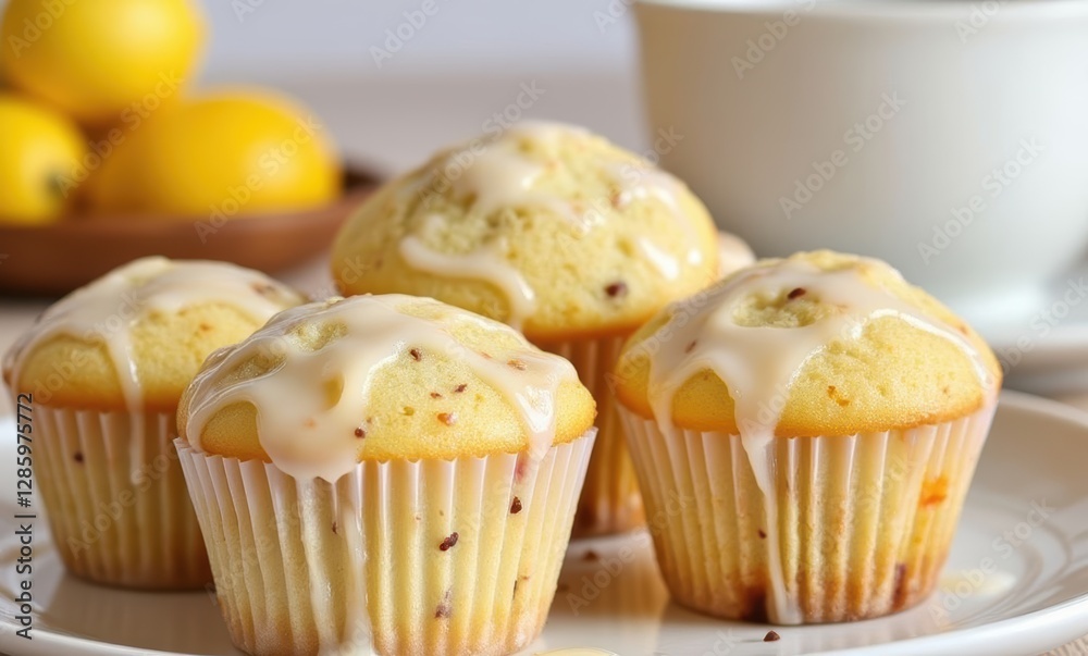 Delicious cupcakes with lemon glaze