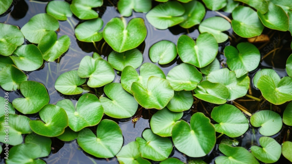 Captivating Shallow - Focus Reflection of Green Leaves in the Water Captivating Shallow - Focus Reflection of Green Leaves in the Water