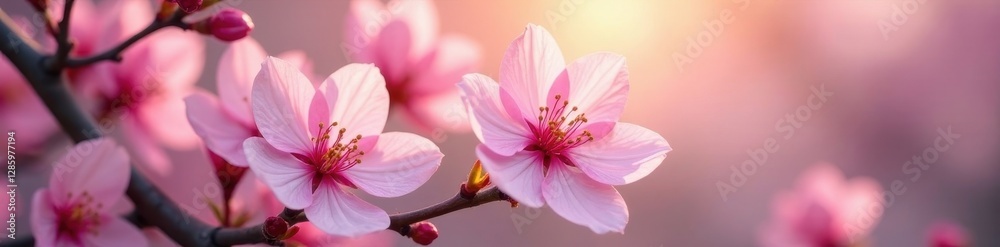 Delicate pink blossoms, soft focus, lush background, delicate, spring Delicate pink blossoms, soft focus, lush background, delicate, spring
