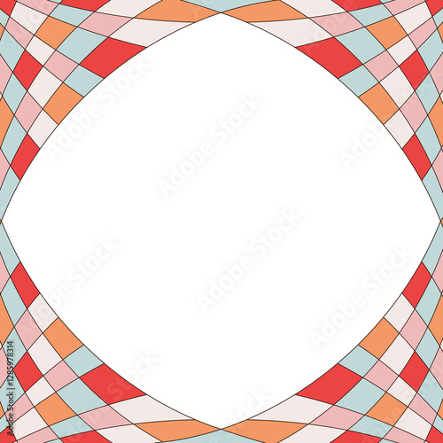Colorful Checkered Background Frame