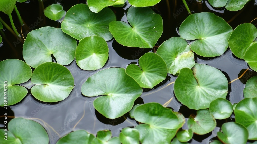 Captivating Shallow - Focus Reflection of Green Leaves in the Water Captivating Shallow - Focus Reflection of Green Leaves in the Water