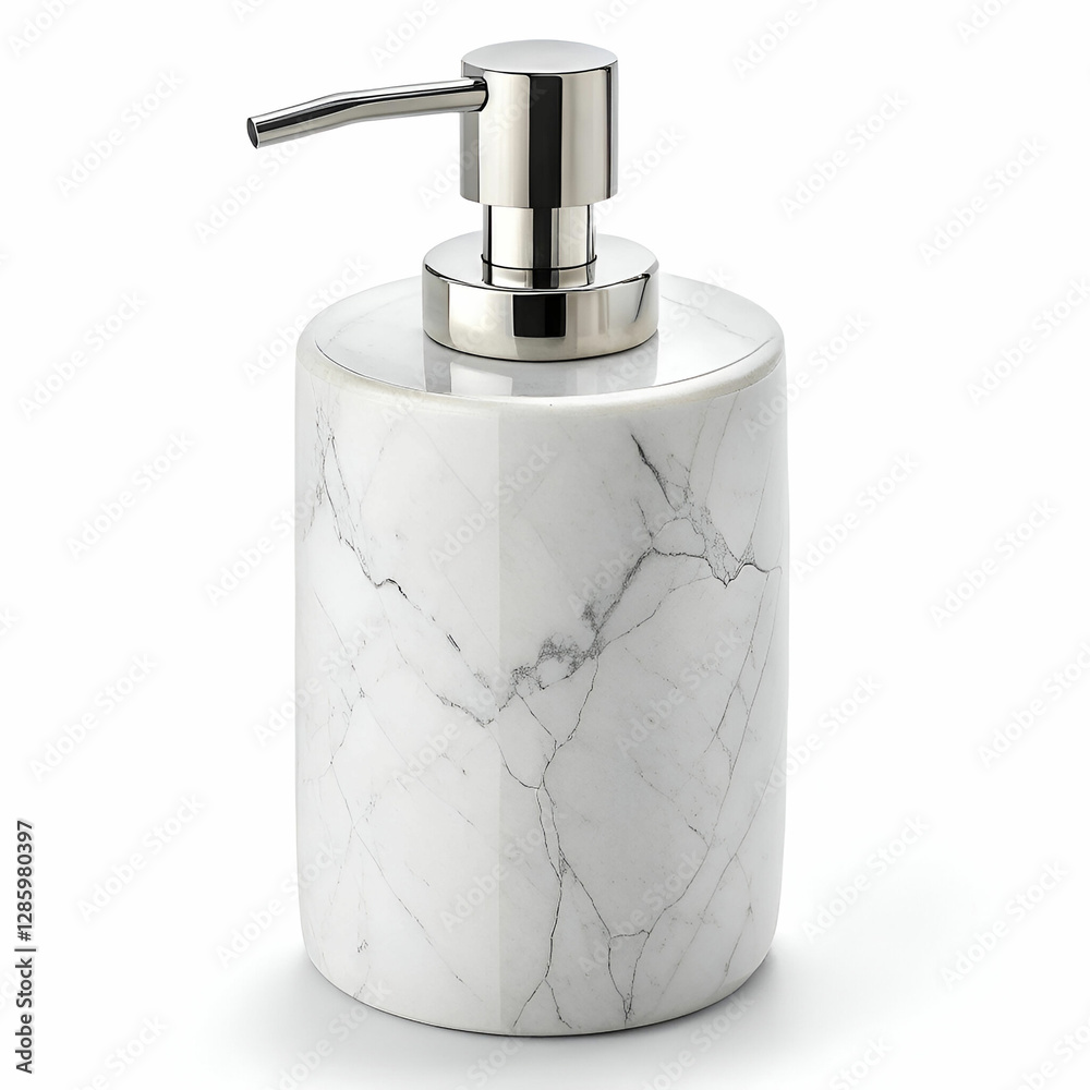 Obraz premium modern marble soap dispenser isolated on white
