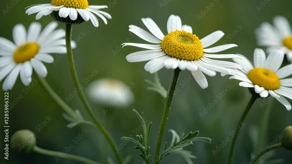 4k close-up shot of daisies growing in a field