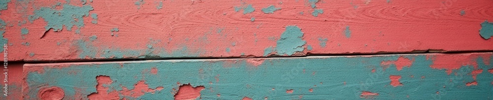 Cracked, peeling paint on worn wooden surface, muted color palette, green, brown Cracked, peeling paint on worn wooden surface, muted color palette, green, brown