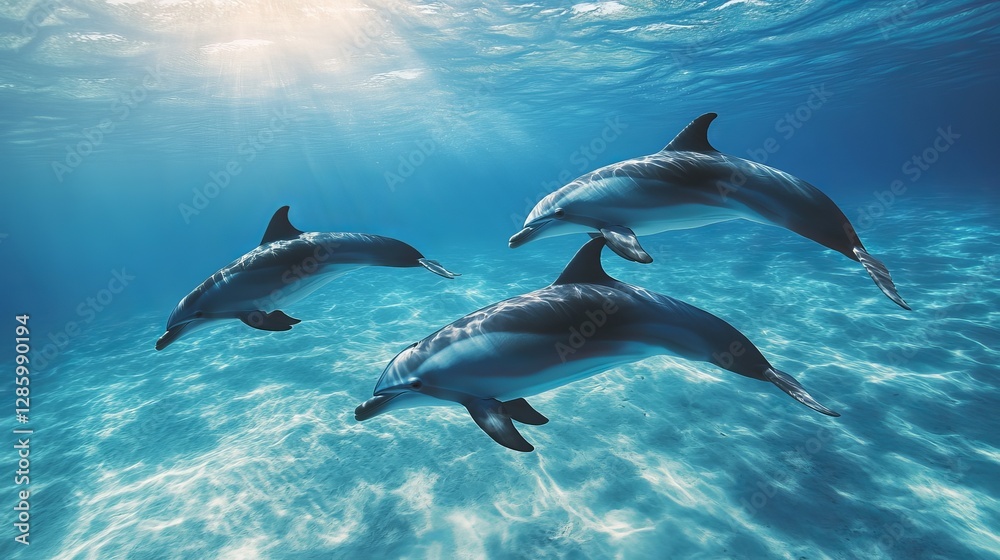 Fototapeta premium Sustainable Ocean Protection Dolphins in Natural Habitat 169