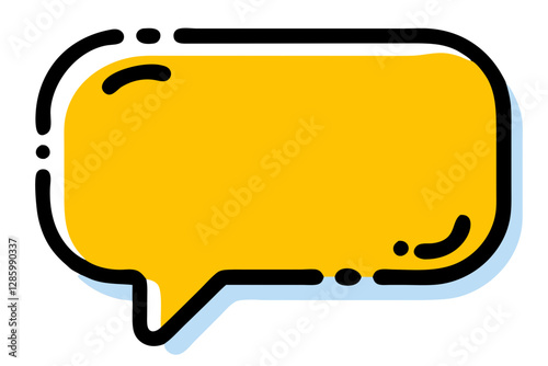 Vibrant yellow speech bubble design, communication and expression