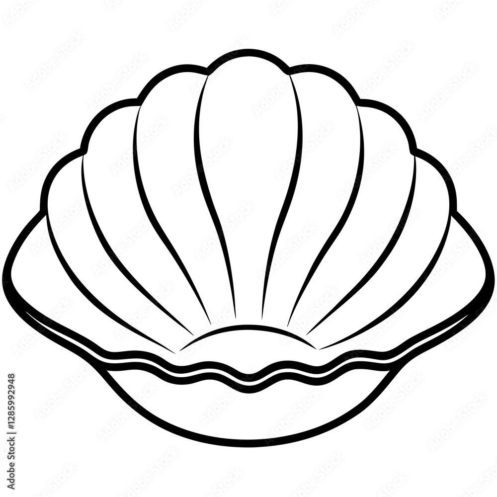 Clam Shell Simple One-Line Vector Design Clam Shell Simple One-Line Vector Design
