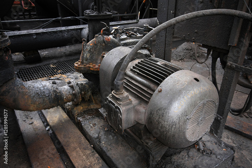 Series of pipes, valves and pumps transfering hot dangerous materials on a coke making works.