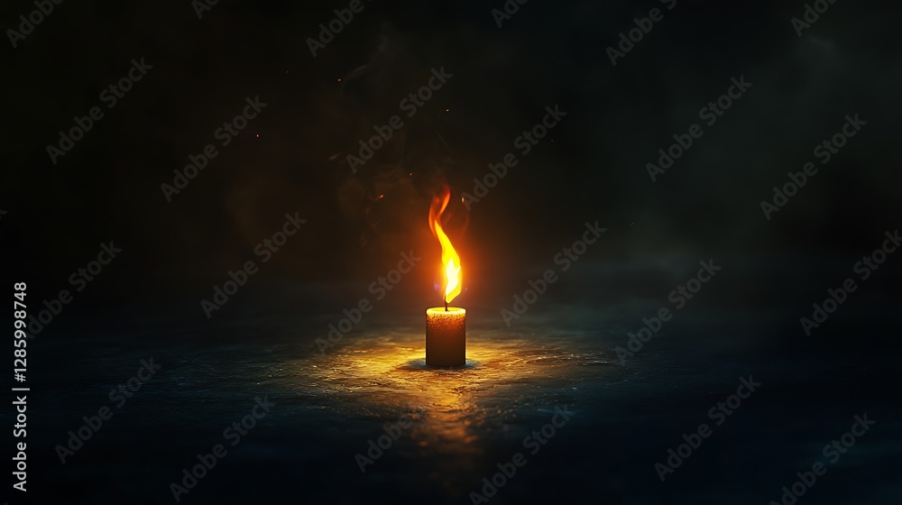 Fototapeta premium A spark igniting in a dark room, symbolizing a breakthrough in thinking.