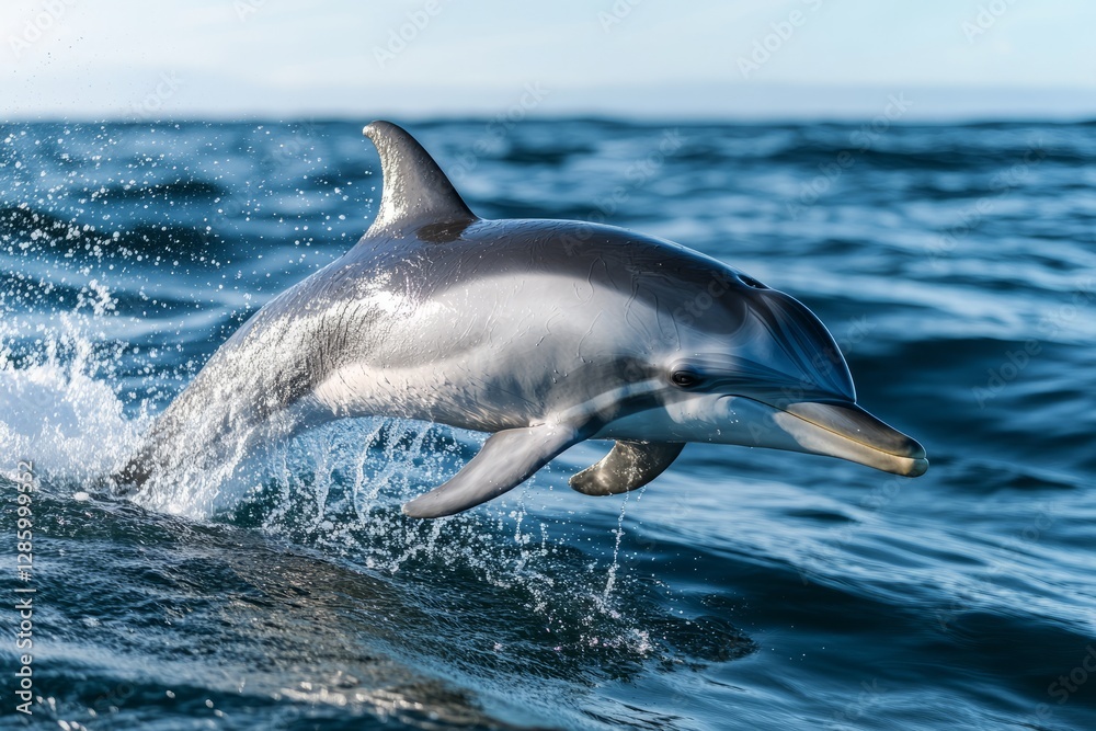 Fototapeta premium Exploring dolphins in pristine ocean on research expedition