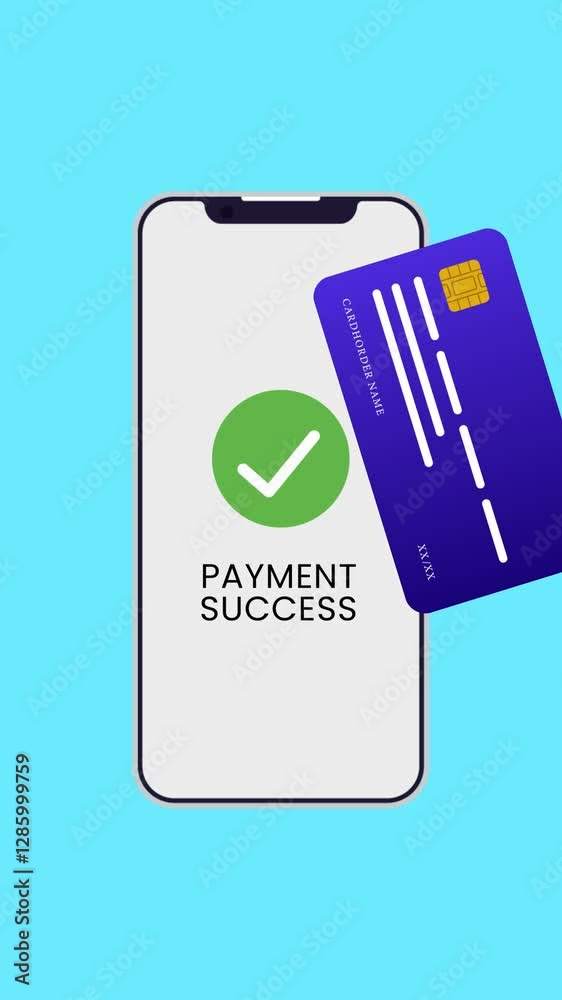 Animated debit transaction success icon for shopping. payment confirmation, checkmark, and receipt. Perfect for finance, e-commerce, digital payment themes in motion graphics and UI design. Animated debit transaction success icon for shopping. payment confirmation, checkmark, and receipt. Perfect for finance, e-commerce, digital payment themes in motion graphics and UI design.