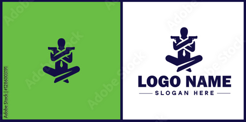 Self-Defense Class icon Martial arts training Personal protection course Combat skills workshop flat logo sign symbol editable vector