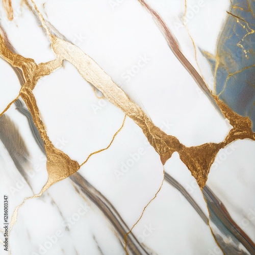 Elegant White Marble with Gold Cracks – Luxurious Kintsugi Design