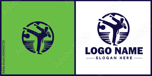 Self-Defense Class icon Martial arts training Personal protection course Combat skills workshop flat logo sign symbol editable vector
