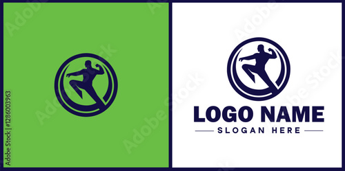 Self-Defense Class icon Martial arts training Personal protection course Combat skills workshop flat logo sign symbol editable vector