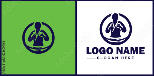 Self-Defense Class icon Martial arts training Personal protection course Combat skills workshop flat logo sign symbol editable vector