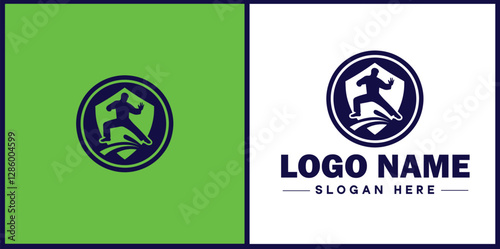 Self-Defense Class icon Martial arts training Personal protection course Combat skills workshop flat logo sign symbol editable vector