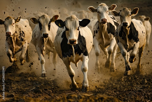 Pixel Perfect Picture of Cows Running in the Ground