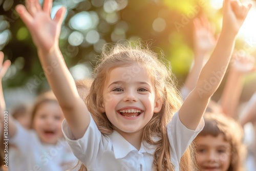 High Resolution Image of Cheerful Pupils Having Fun