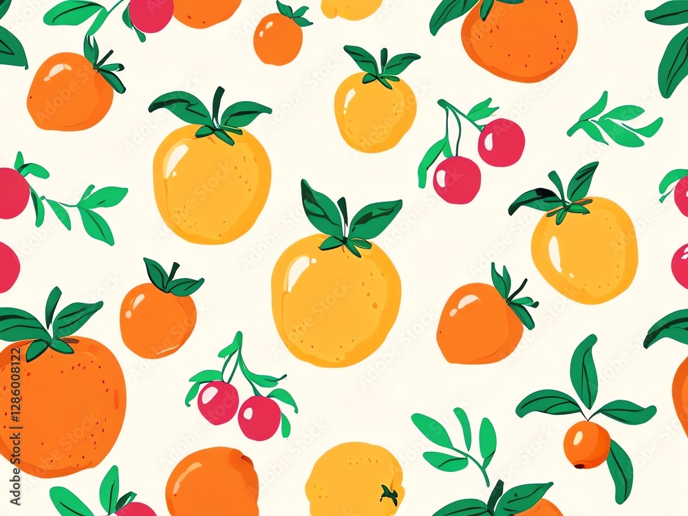 Vibrant Citrus Fruit Pattern: A Delightful Summer Design Vibrant Citrus Fruit Pattern: A Delightful Summer Design