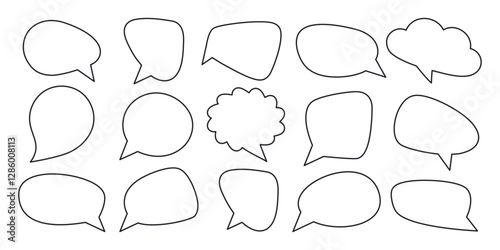 Set of comic style speech bubbles outlines, vector illustration