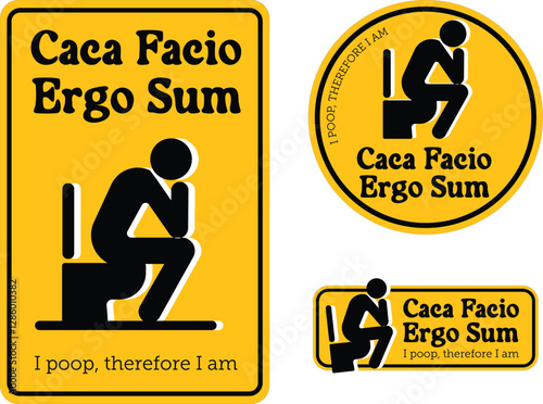 Think man bathroom funny sign print ready vector editable humor sign