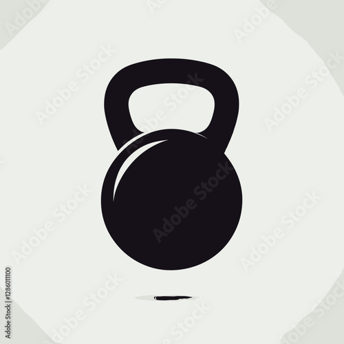 Minimalist Kettlebell Flat Illustration for Fitness and Strength Themes