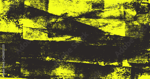 Grunge punk texture. Distressed urban street background. Paint rolled brayer retro print. Graphic ruined hand drawn abstract backdrop. Screen with linocut letterpress. Vector horizontal poster