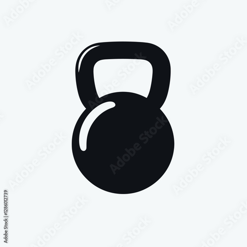 Minimalist Kettlebell Icon – Bold Graphic Silhouette Illustration