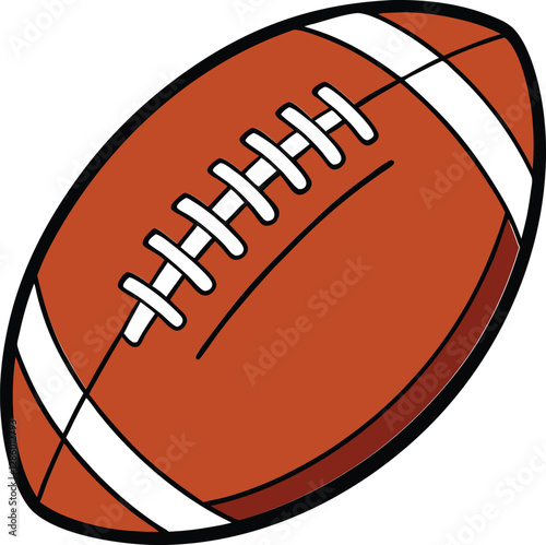 American football vector illustration featuring realistic ball design. Ideal for sports graphics, team branding, game posters, championship logos, and digital artwork.